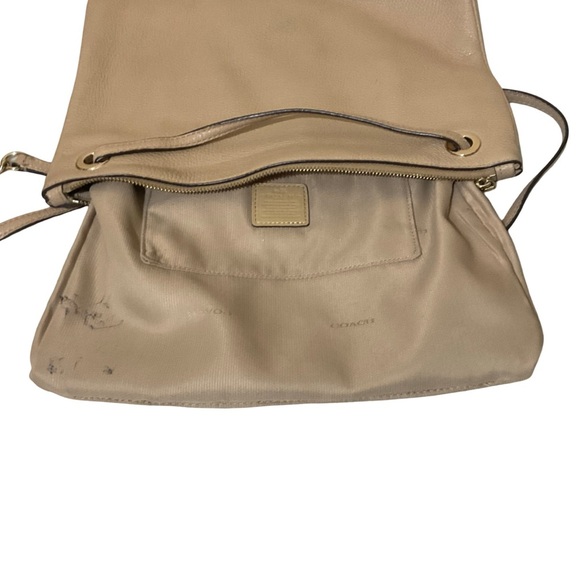 Coach Tan Pebble Leather Gold Accents Crossbody - Picture 10 of 15